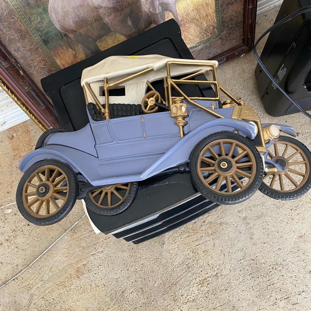 Home Interiors Vintage Car Wall Decor - Gold and Blue
